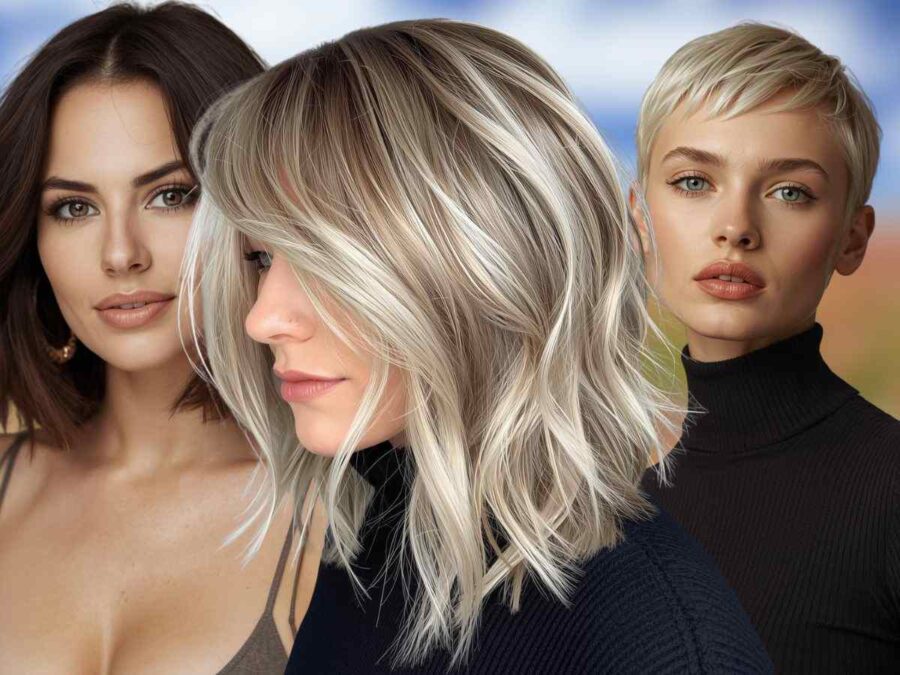 modelle con tagli corti e medi freschi biondi e castani