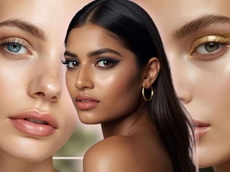 ragazze con ciglia curve e definite