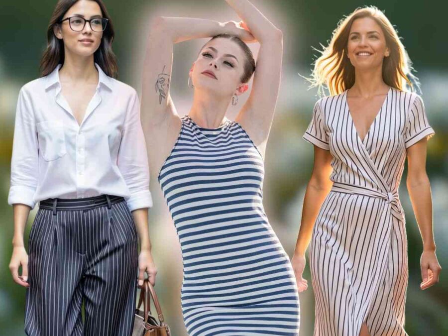 donne con indosso alcuni capi a righe