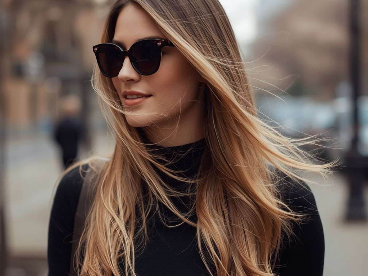 ragazza con capelli lunghi biondo sfumato