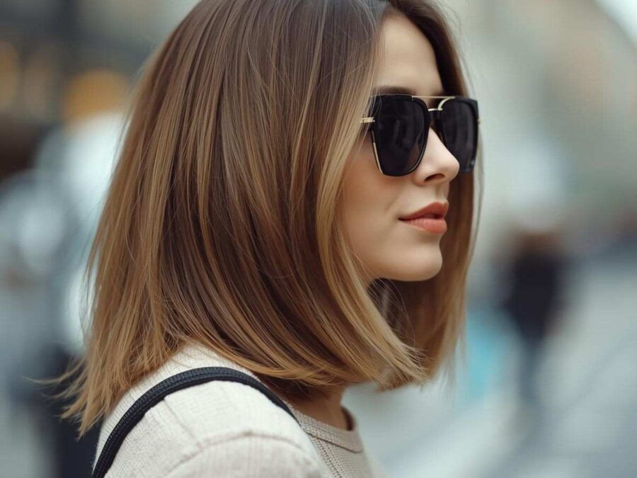 ragazza con bob medio