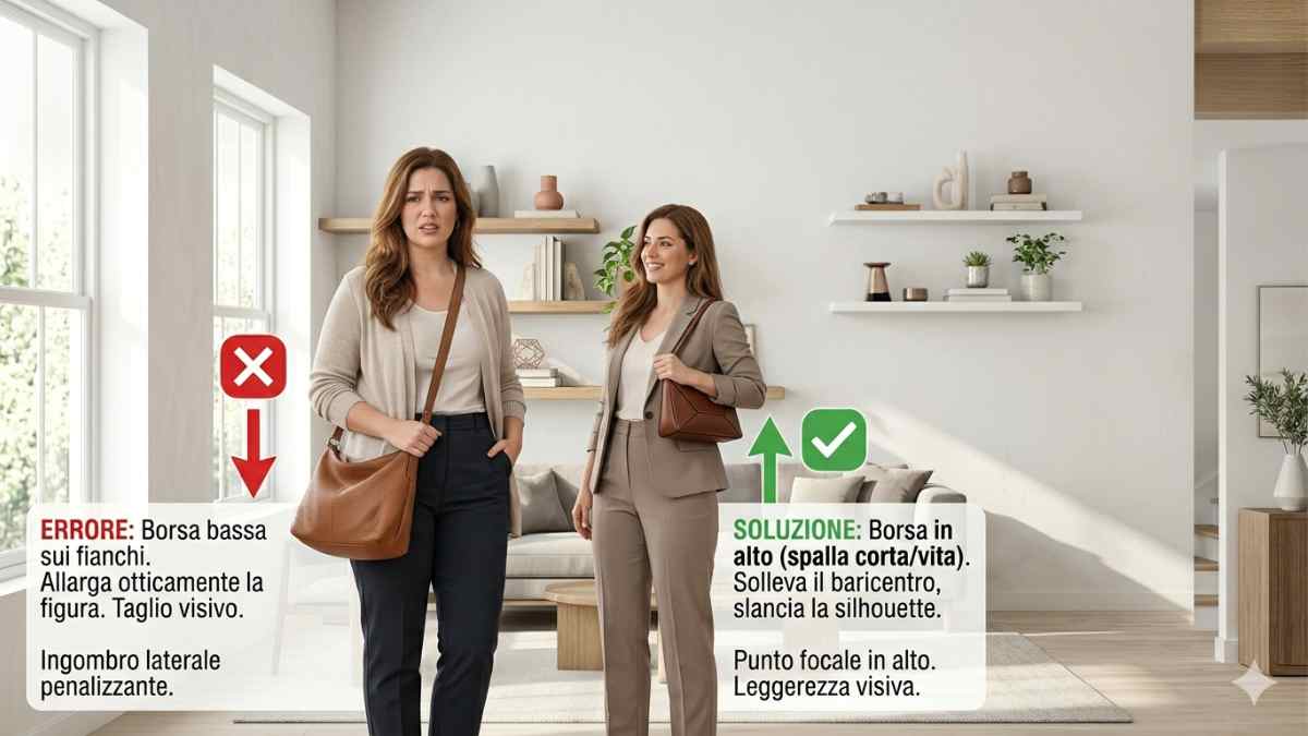 Fianchi larghi? Perché la borsa a tracolla che cade proprio lì è il tuo peggior nemico.