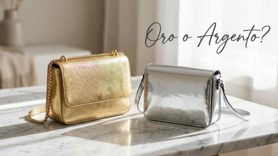 Borsa metallizzata: oro o argento? Ecco quale colore sta bene con la tua pelle